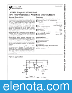 National Semiconductor LMV981 datasheet