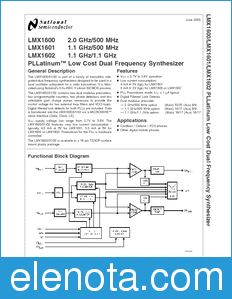 National Semiconductor LMX1600 datasheet