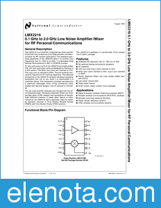 National Semiconductor LMX2216 datasheet