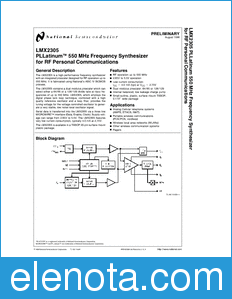 National Semiconductor LMX2305 datasheet