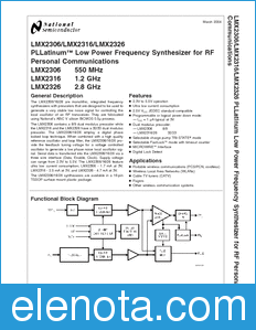 National Semiconductor LMX2306 datasheet