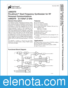 National Semiconductor LMX2370 datasheet