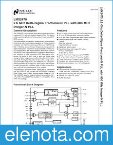 National Semiconductor LMX2470 datasheet
