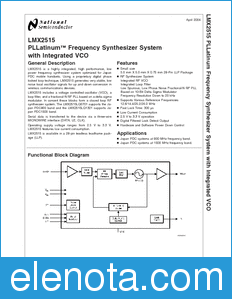 National Semiconductor LMX2515 datasheet