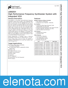National Semiconductor LMX2531 datasheet
