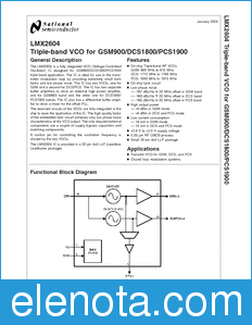National Semiconductor LMX2604 datasheet