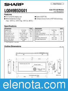 Sharp LQ049B5DG01 datasheet