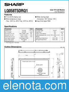 Sharp LQ058T5DRQ1 datasheet