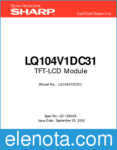 Sharp LQ104V1DC31 datasheet