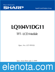 Sharp LQ104V1DG11 datasheet