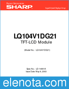 Sharp LQ104V1DG21 datasheet