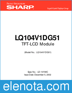 Sharp LQ104V1DG51 datasheet
