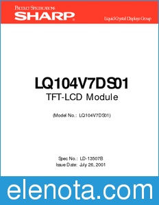 Sharp LQ104V7DS01 datasheet