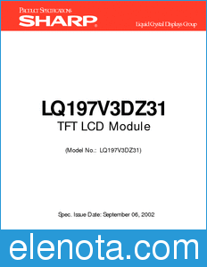 Sharp LQ197V3DZ31 datasheet
