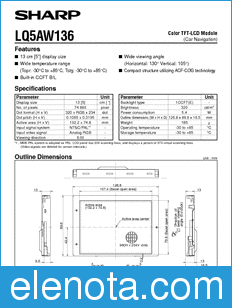Sharp LQ5AW136 datasheet