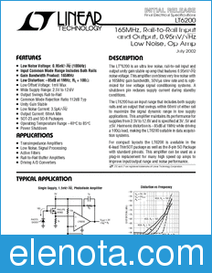 Linear Technology LT6200 datasheet