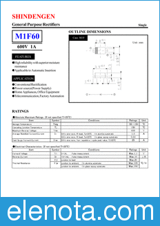 Shindengen M1F60 datasheet