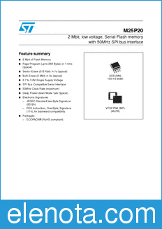STMicroelectronics M25P20 datasheet