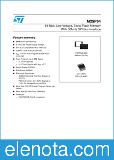 STMicroelectronics M25P64 datasheet