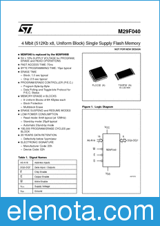STMicroelectronics M29F040 datasheet