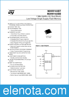 STMicroelectronics M29W102BB datasheet