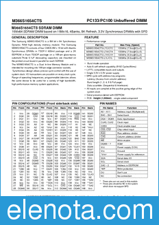 Samsung M366S1654CTS datasheet