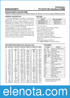 Samsung M366S2953MTS datasheet