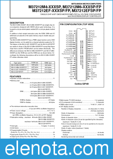 Mitsubishi M37212M4-XXXSP datasheet