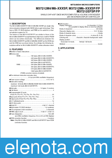 Mitsubishi M37212M8-XXXSP datasheet