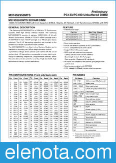 Samsung M374S2953MTS datasheet