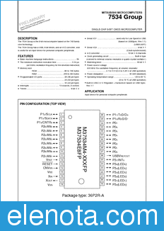 Mitsubishi M37534E8FP datasheet