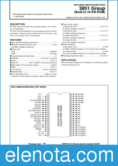 Mitsubishi M38514M6-XXXSP datasheet