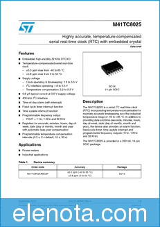 STMicroelectronics M41TC8025 datasheet