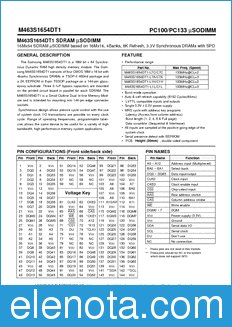 Samsung M463S1654DT1 datasheet