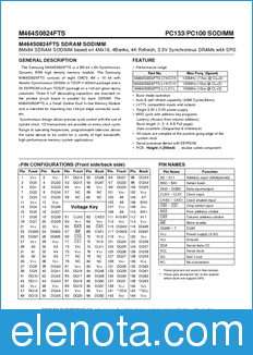 Samsung M464S0824FTS datasheet