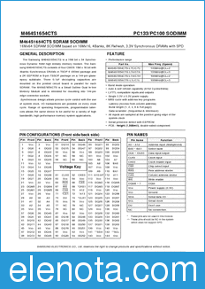 Samsung M464S1654CTS datasheet