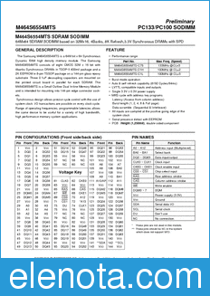 Samsung M464S6554MTS datasheet
