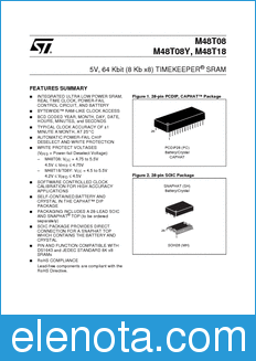 STMicroelectronics M48T08 datasheet