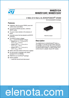 STMicroelectronics M48Z512AV datasheet