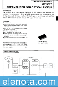 Mitsubishi Electric M51567P datasheet