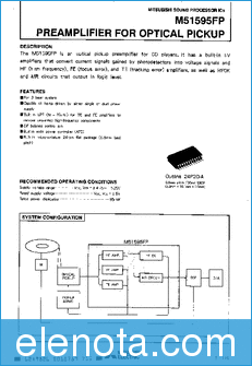Mitsubishi Electric M51595FP datasheet