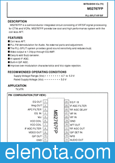 Mitsubishi M52767FP datasheet