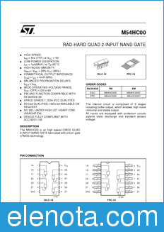 STMicroelectronics M54HC00 datasheet
