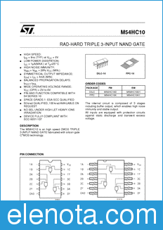 STMicroelectronics M54HC10 datasheet