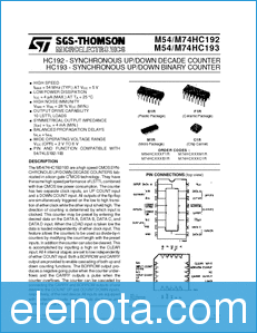 SGS (STMicroelectronics) M54HC192 datasheet