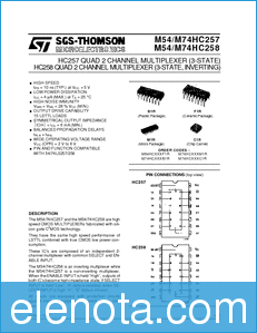 SGS (STMicroelectronics) M54HC257 datasheet