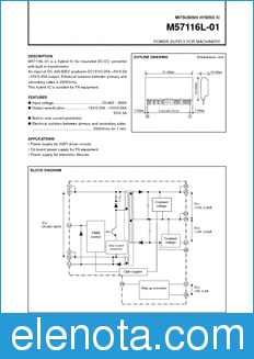 Mitsubishi M57116L-01 datasheet