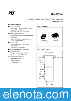 STMicroelectronics M58BF008 datasheet