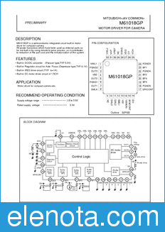 Mitsubishi M61018GP datasheet