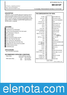 Renesas M61201SP datasheet